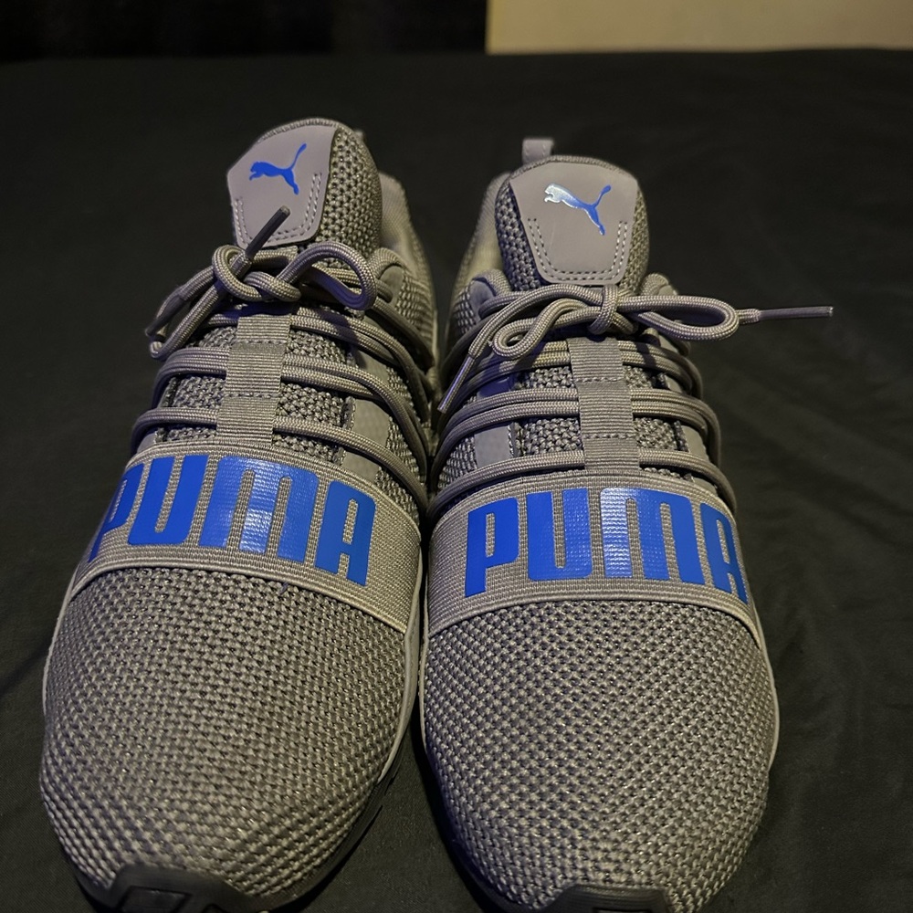 Puma Men's Gray and Blue Athletic Shoes